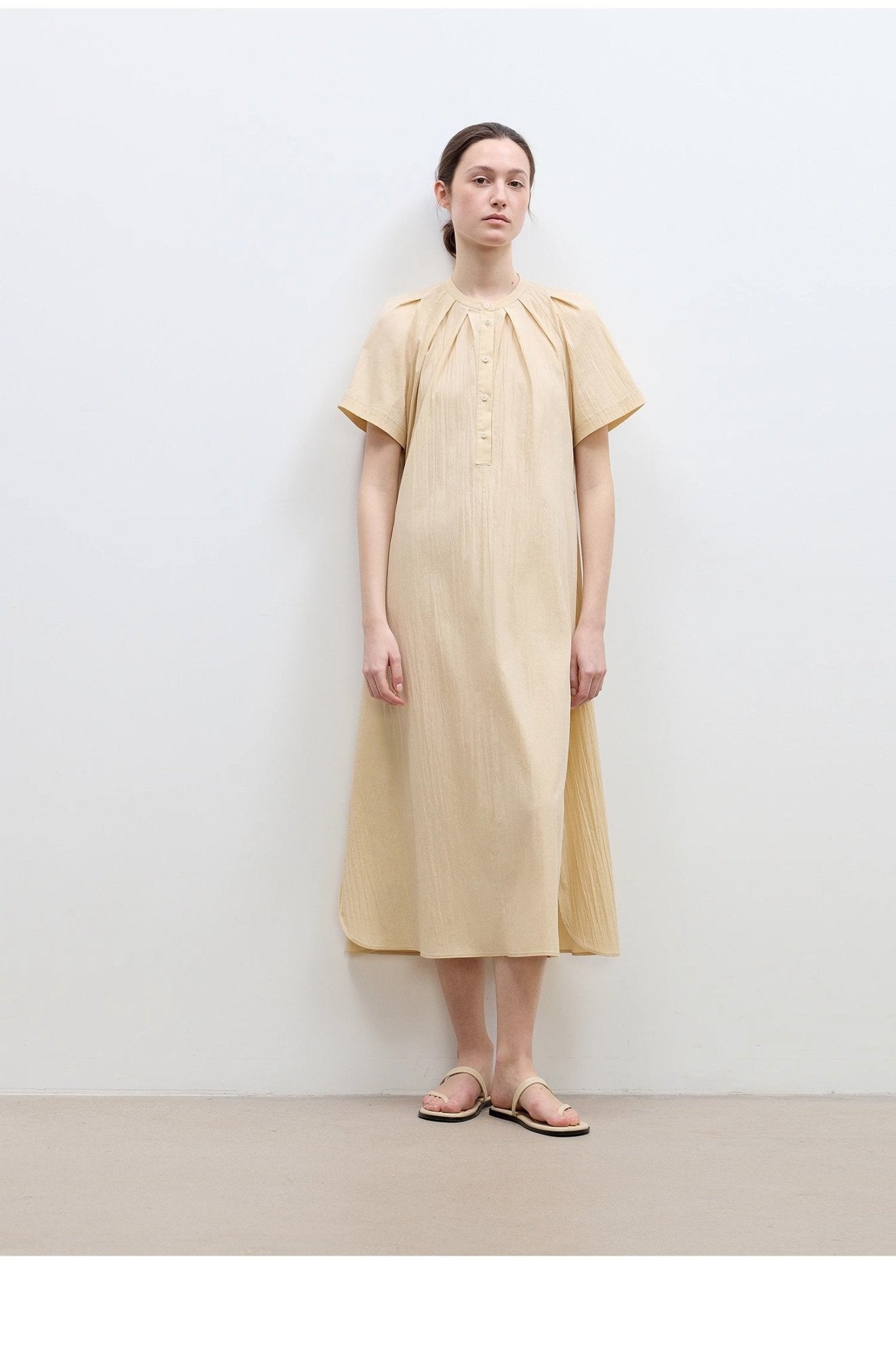 Vestido Camisero "Luz Serena" - Minimalismo Atemporal con Toque de Alta Costura Women's Fashion - Women's Clothing - Dress - Sleeveless Dress | Zulter VIP