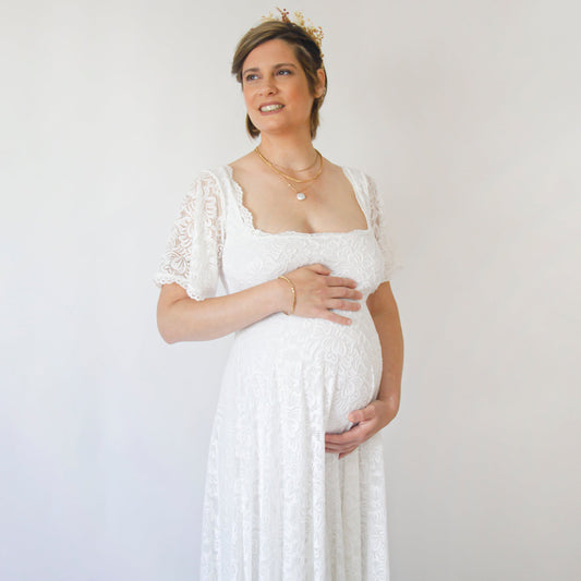 Vestido de encaje premamá de diseño elegante para momentos únicos Women's Fashion - Pregnancy & Maternity - Dresses | Zulter VIP .