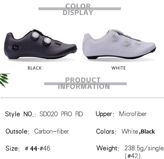 Zapatillas de Ciclismo Pro Road – Blanco & Negro con Suela de Carbono Sports & Entertainment - Sneakers - Cycling Shoes | Zulter VIP