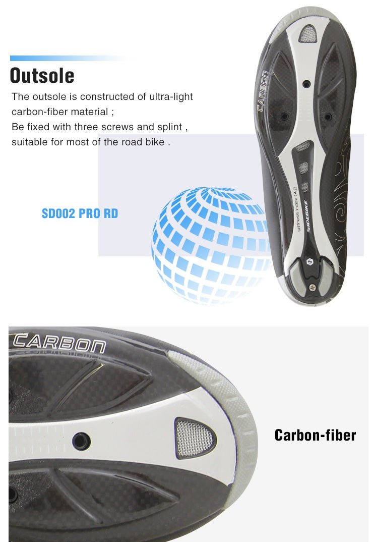 Zapatillas de Ciclismo Pro Road – Negro & Plateado con Suela de Carbono Sports & Entertainment - Sneakers - Cycling Shoes | Zulter VIP